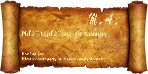 Mátyásy Artemon névjegykártya